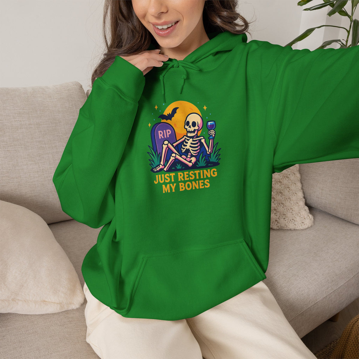 Halloween Skeleton Hoodie, Cozy Unisex Sweatshirt