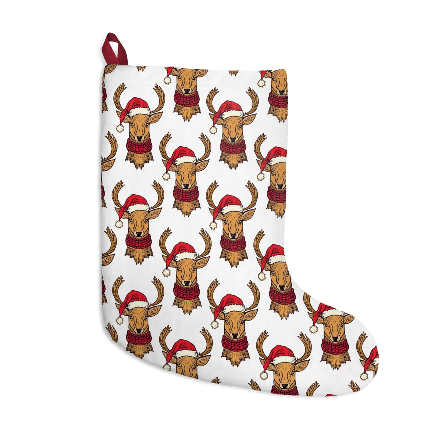 Festive Holiday Stockings with Cheerful Reindeer Design, Christmas Decor, Holiday Traditions