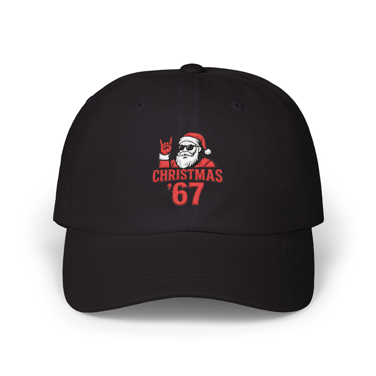Christmas Cap — Retro Santa 'Christmas '67' Embroidered Holiday Hat