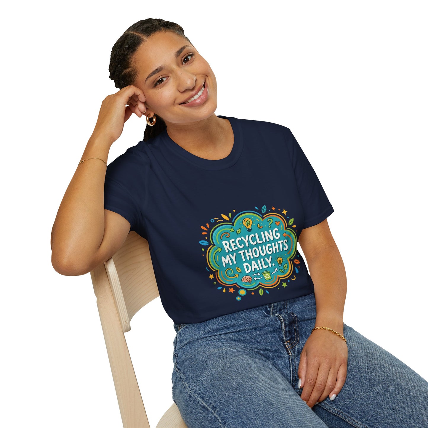Recycling My Thoughts Daily T-Shirt — Eco Positive Graphic Tee, Earth Day Gift