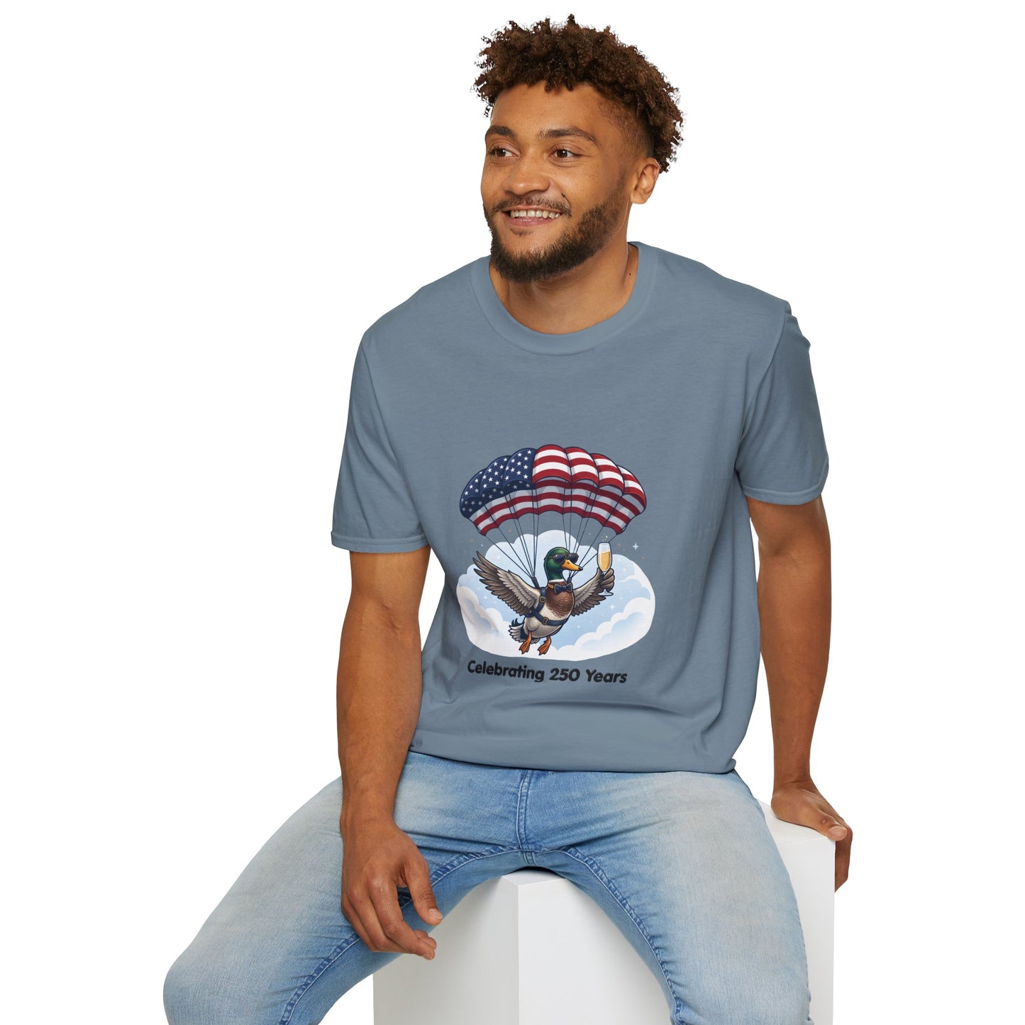Duck Parachute T-Shirt – Celebrating 250 Years Patriotic Graphic Tee