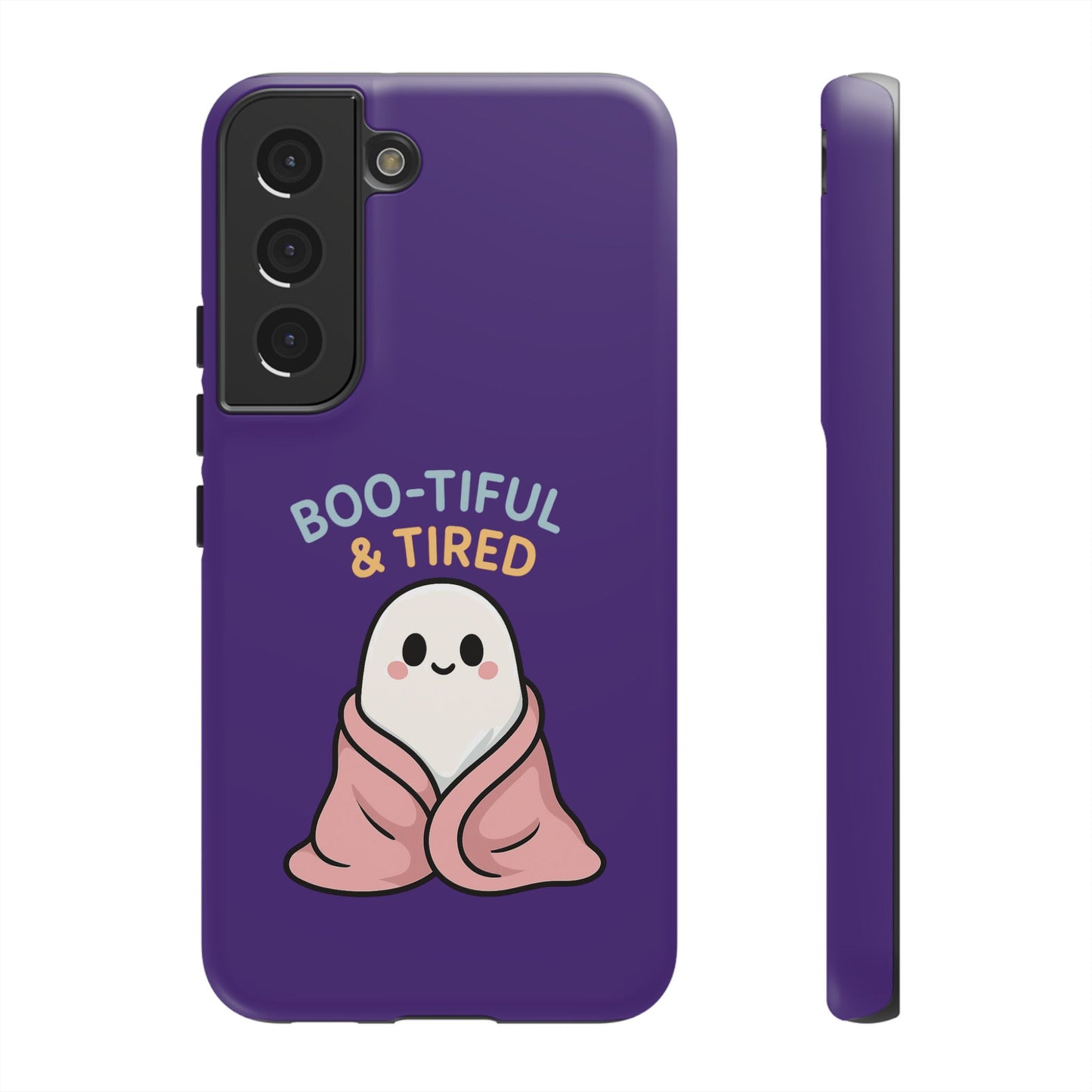 Boo-Tiful & Tired Phone Case, Halloween-Themed Design