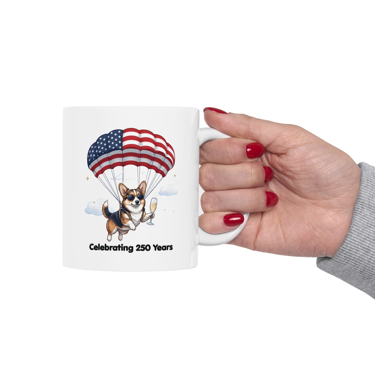 Patriotic Corgi Ceramic Mug