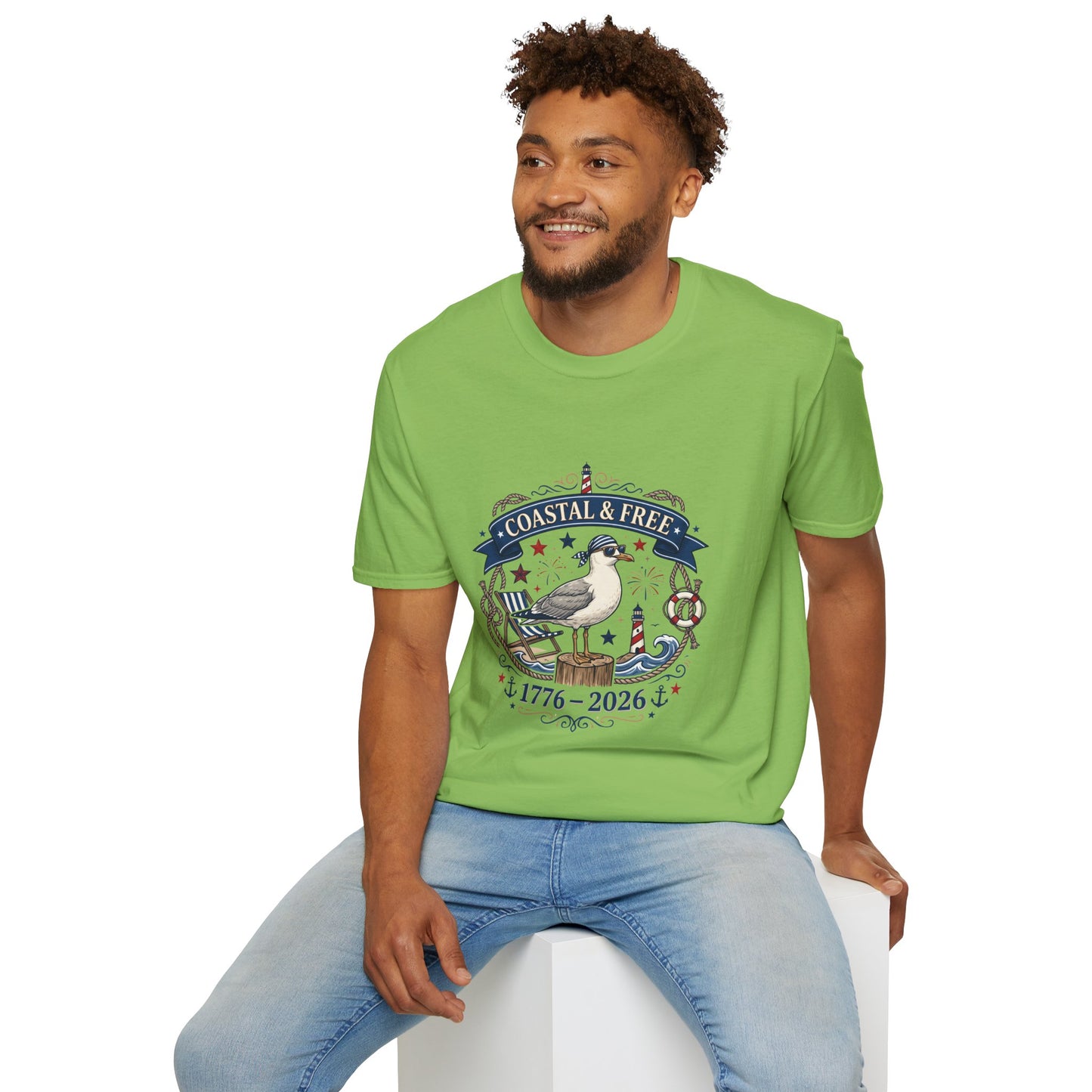 Coastal & Free Seagull T-Shirt — Patriotic 4th of July Tee