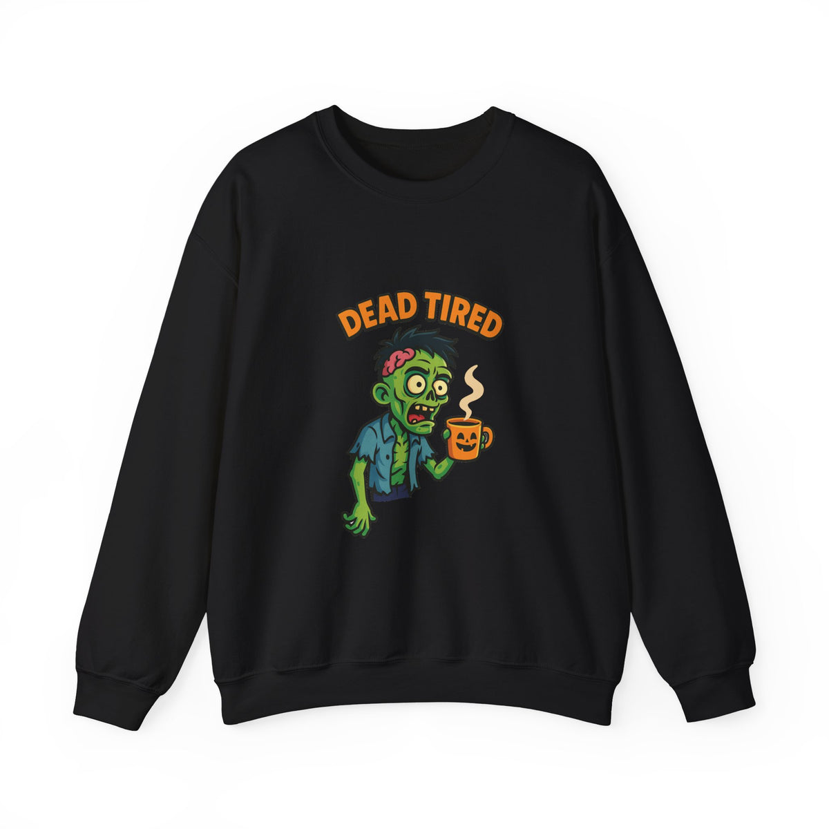 Dead Tired Zombie Sweatshirt, Funny Halloween Crewneck, Spooky Season Apparel