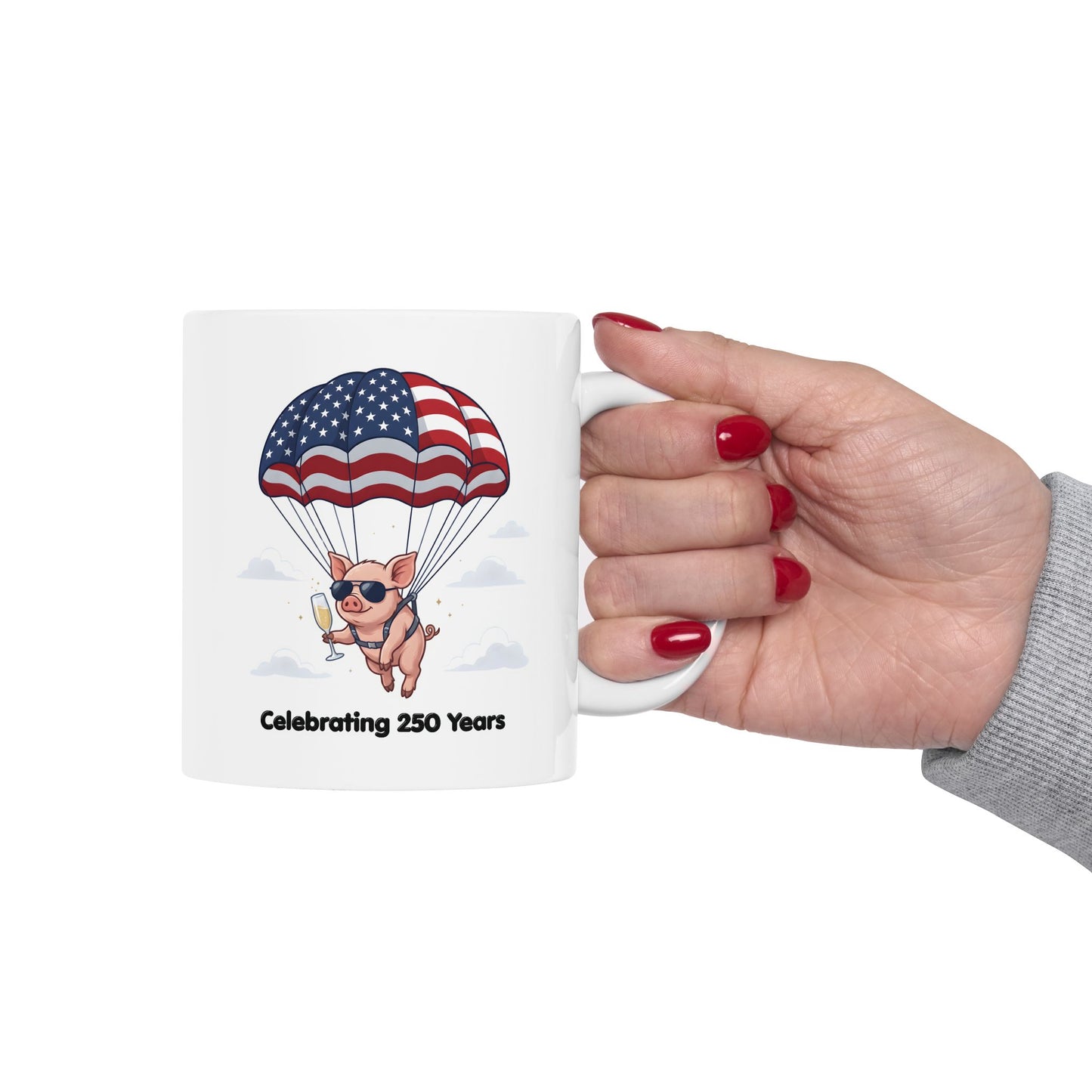 Patriotic Piglet Ceramic Mug
