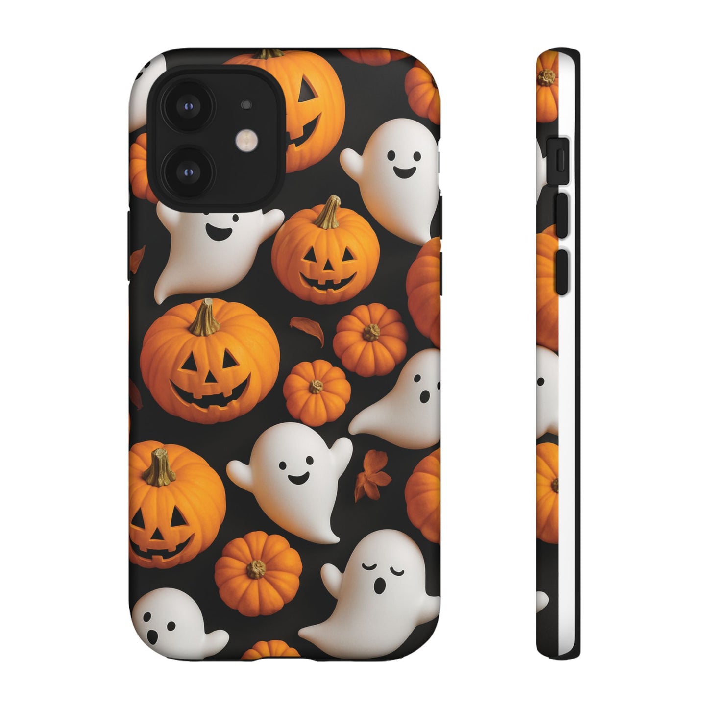 Halloween Phone Case, Spooky Ghosts and Pumpkins Design