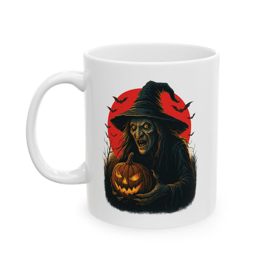 Spooky Fall Ceramic Mug, Halloween Coffee Cup, Unique Gift for Witch Lovers, Cozy Autumn Beverage, 11oz 15oz