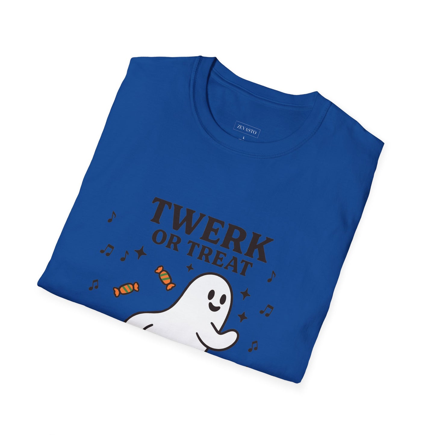 Whimsical Halloween T-Shirt for Adults, Fun Ghost Tee, Twerk or Treat Shirt, Unisex Costume Top, Spooky Celebration Apparel