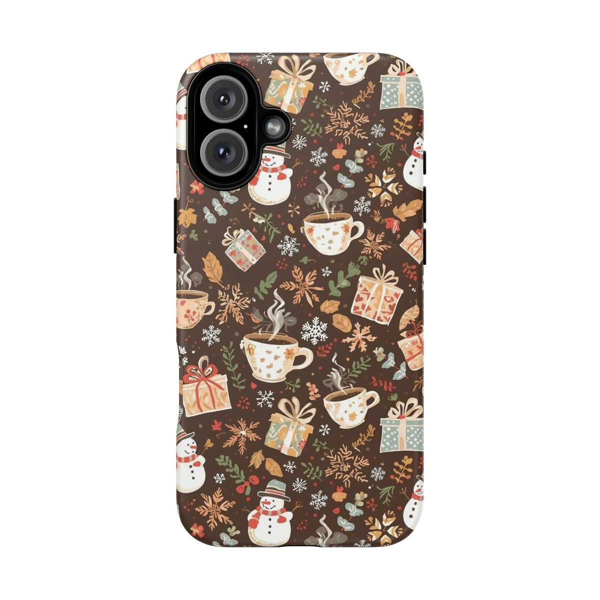 Christmas Phone Case, Winter Holiday Phone Case with Snowmen and Gifts Design for Iphone & Samsung