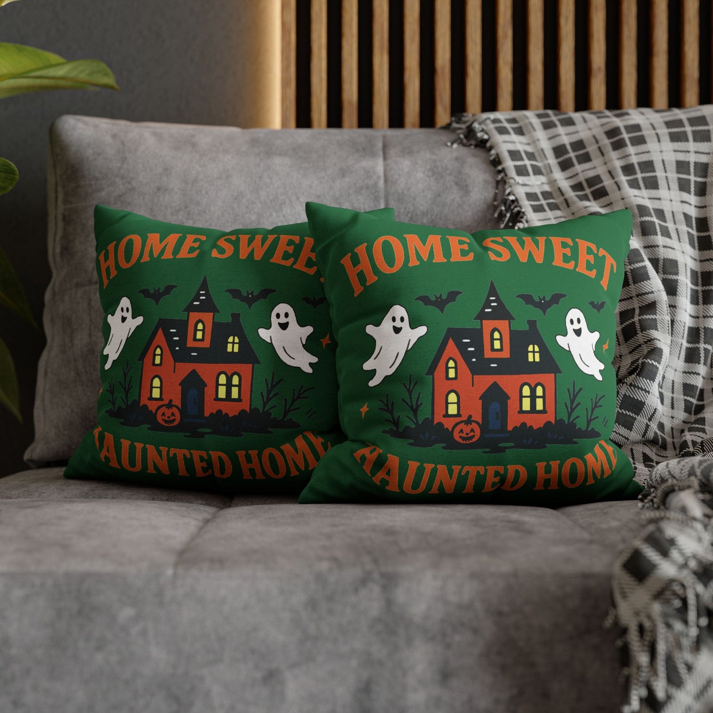 Halloween-Themed Decorative Pillowcase, Haunted Home Accent