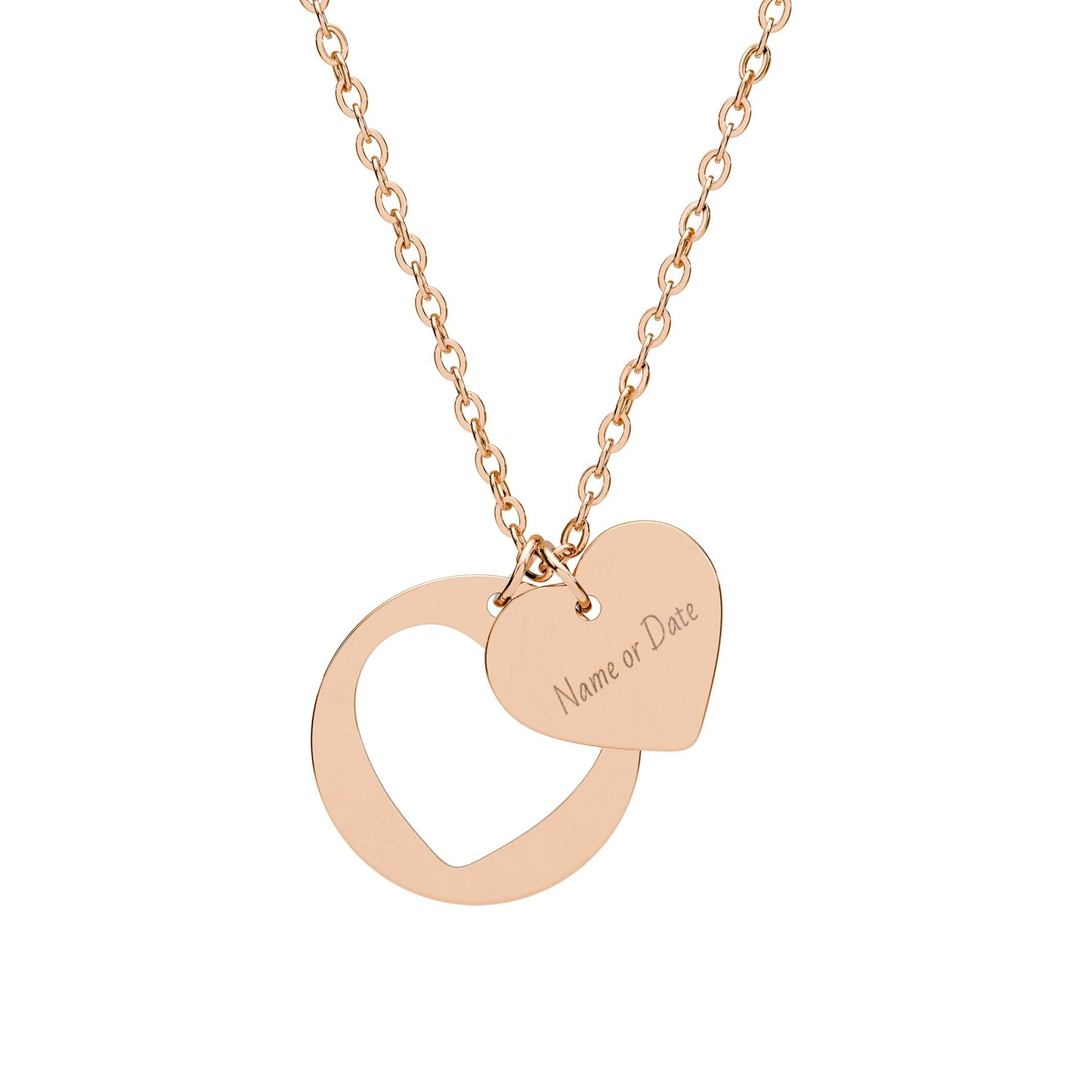 Engravable Heart Cutout Necklace - Personalized Love Pendant, Gift for Valentines Day | Mothers Day