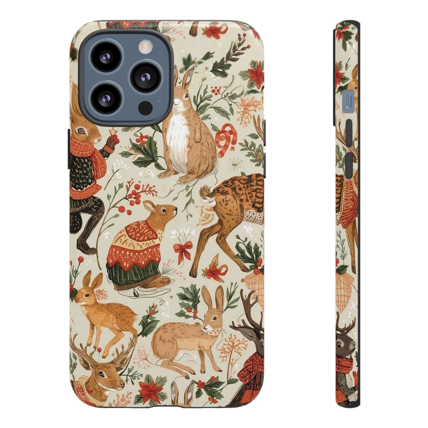 Christmas Phone Case, Animals in Christmas Spirit - Tough and Stylish for Nature Lovers