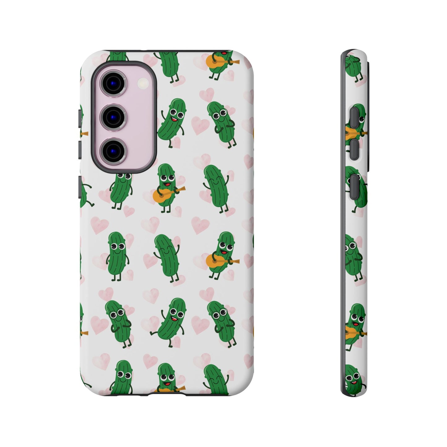 Pickle Pattern Phone Case — Cute Dancing Pickles with Hearts