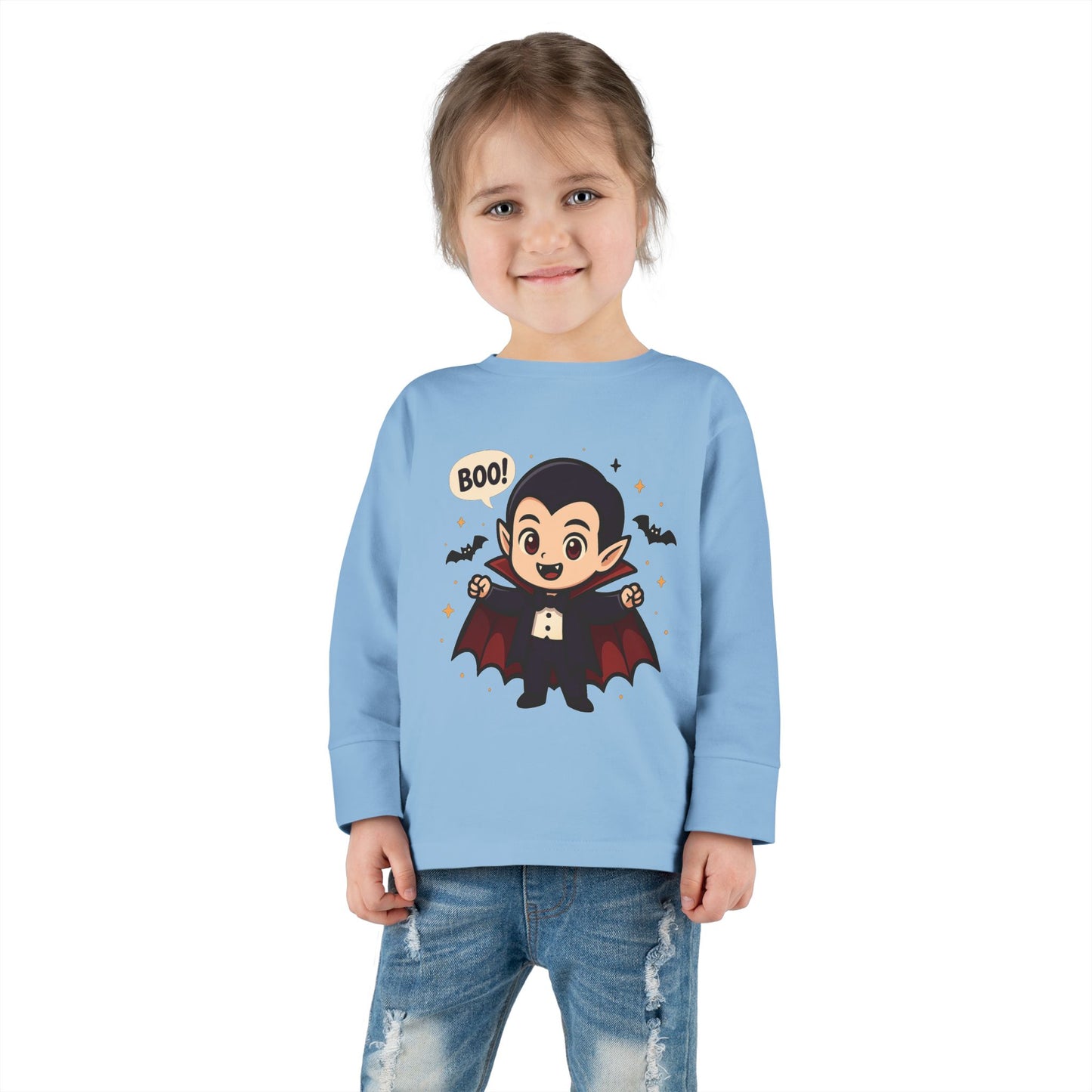 Toddler Halloween Vampire Tee, Cute Boo Halloween Shirt, Kids Long Sleeve Top, Halloween Costume, Toddler Apparel