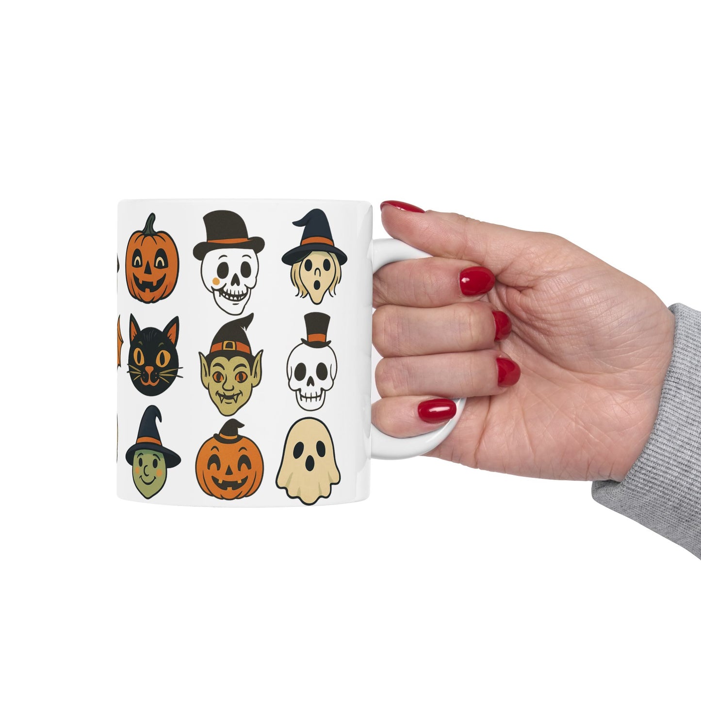 Halloween Themed Ceramic Mug, Spooky Coffee Cup