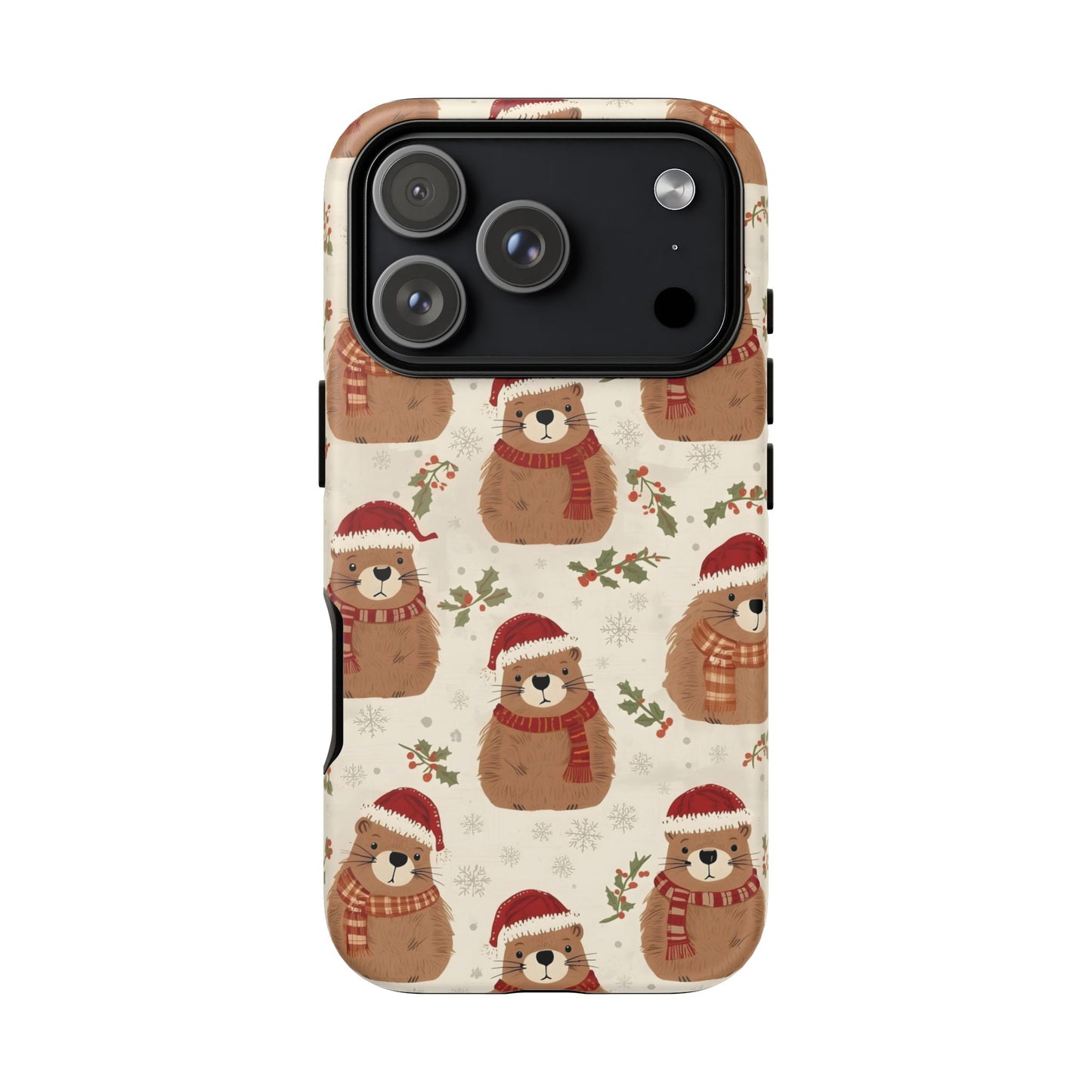 Christmas Phone Case, Cute Capybara Phone Case for Iphone 17, 16, 15, 14, 13, 12, 11 & Samsung