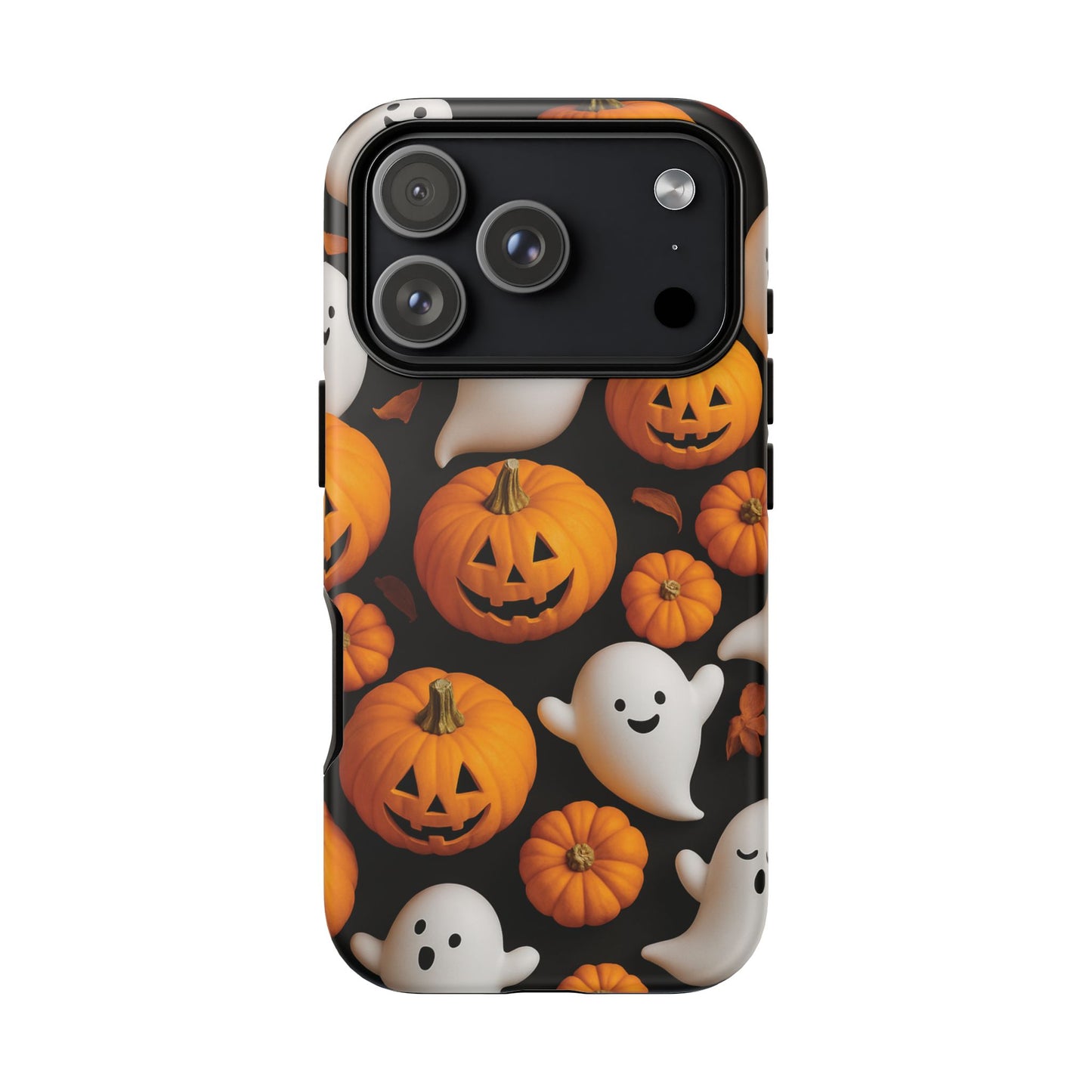 Halloween Phone Case, Spooky Ghosts and Pumpkins Design