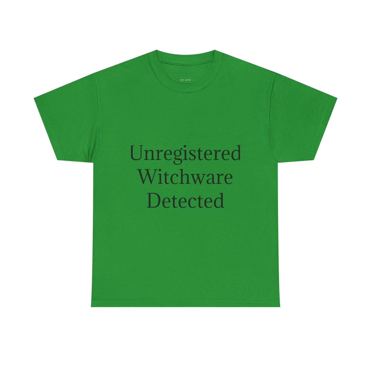 Unisex Heavy Cotton Tee - Unregistered Witchware Detected, Witchy Apparel, Halloween Tee