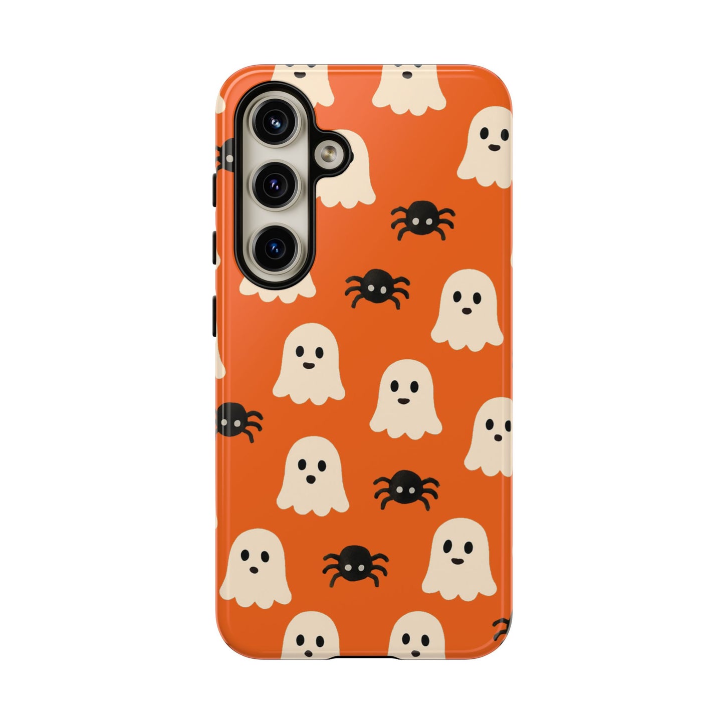 Cute Halloween Phone Case with Ghosts and Spiders, Spooky Gift, Fall Accessory, Unique Halloween Decor, Mobile Protection