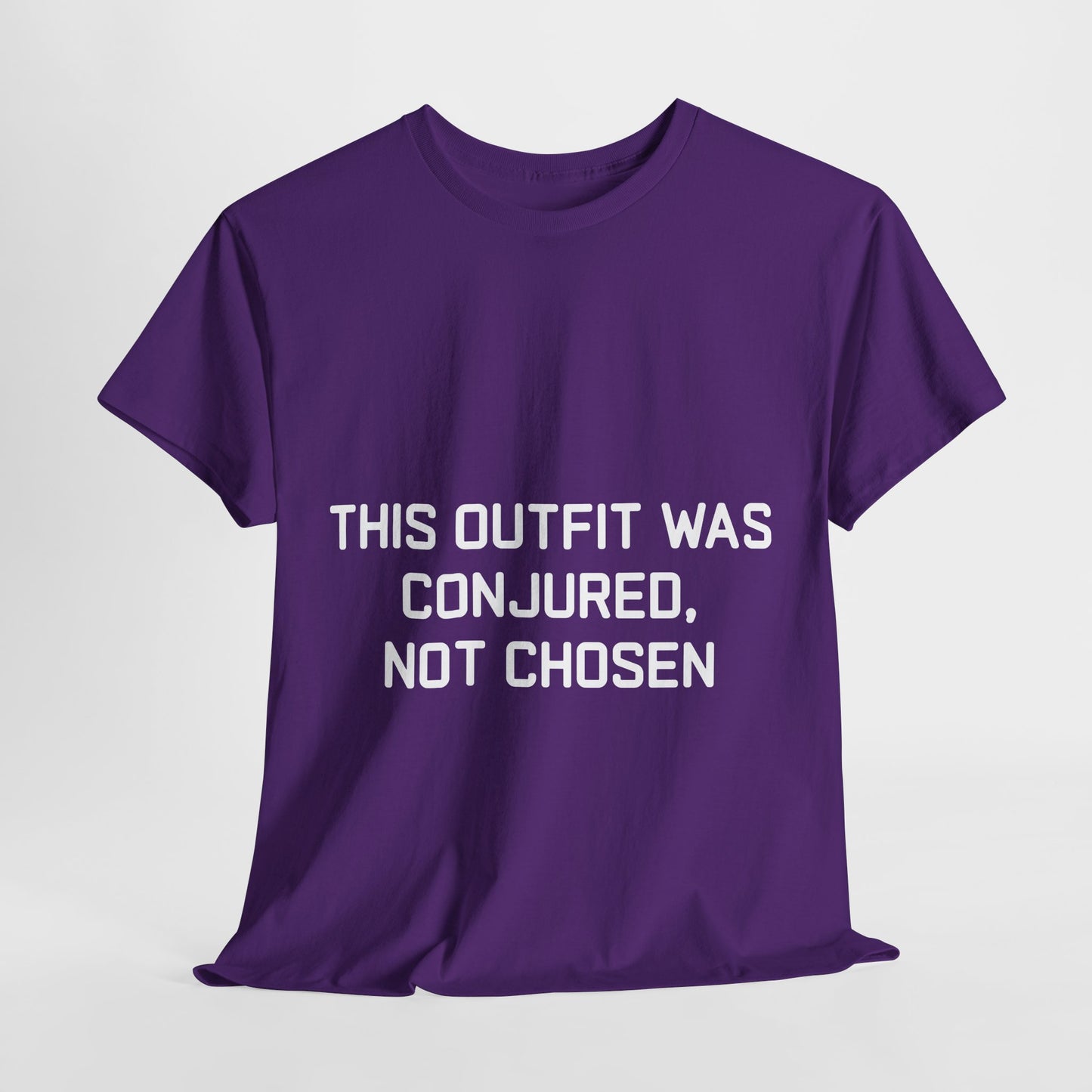 Unisex Heavy Cotton Tee - 'This Outfit Was Conjured, Not Chosen' - Funny Halloween T-shirt