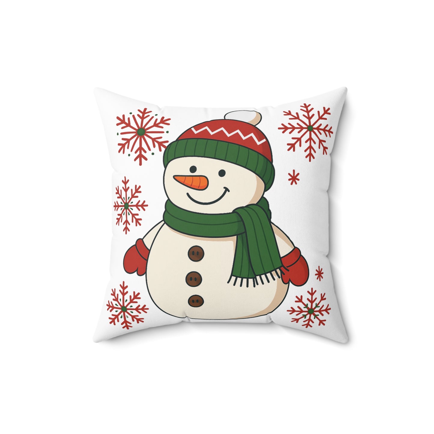 Snowman Throw Pillow — Festive Christmas Decorative Cushion