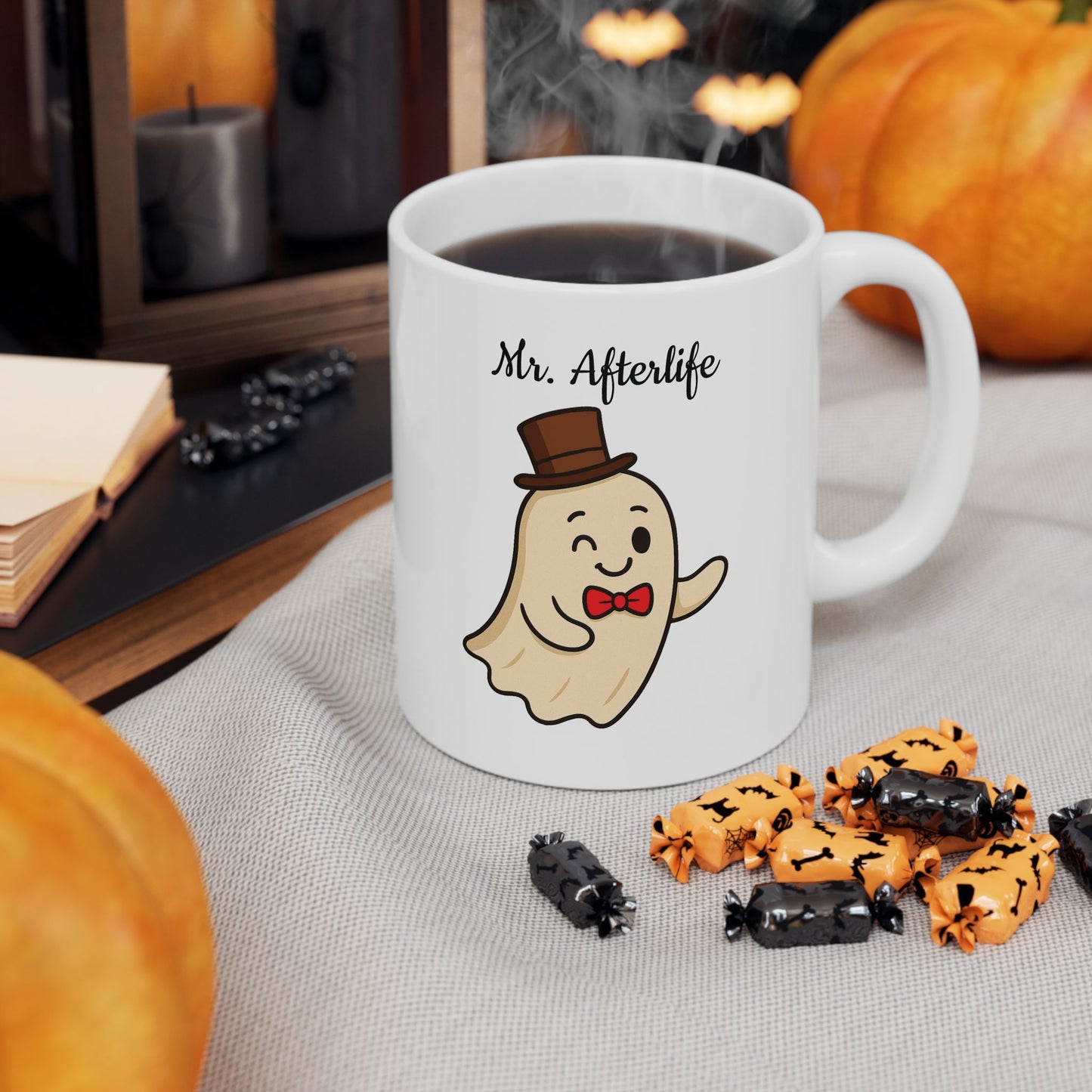 Halloween Ceramic Mug, Mr. Afterlife - Halloween Themed Coffee Cup, Wedding Gift