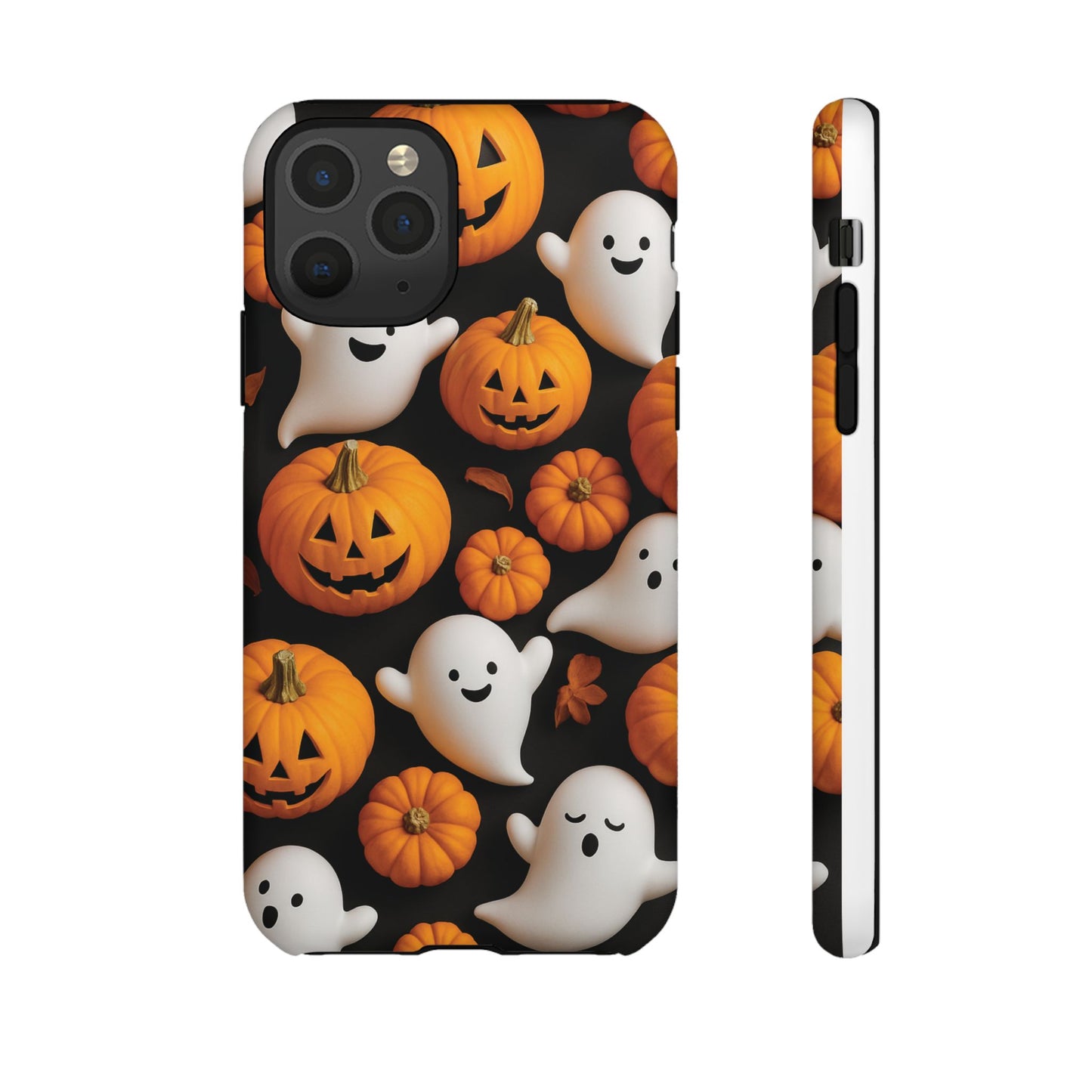 Halloween Phone Case, Spooky Ghosts and Pumpkins Design