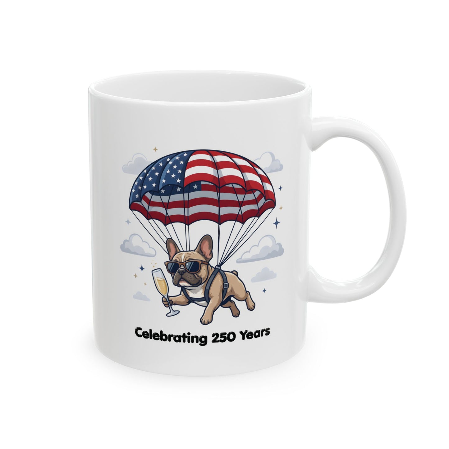 Patriotic French Bulldog Ceramic Mug