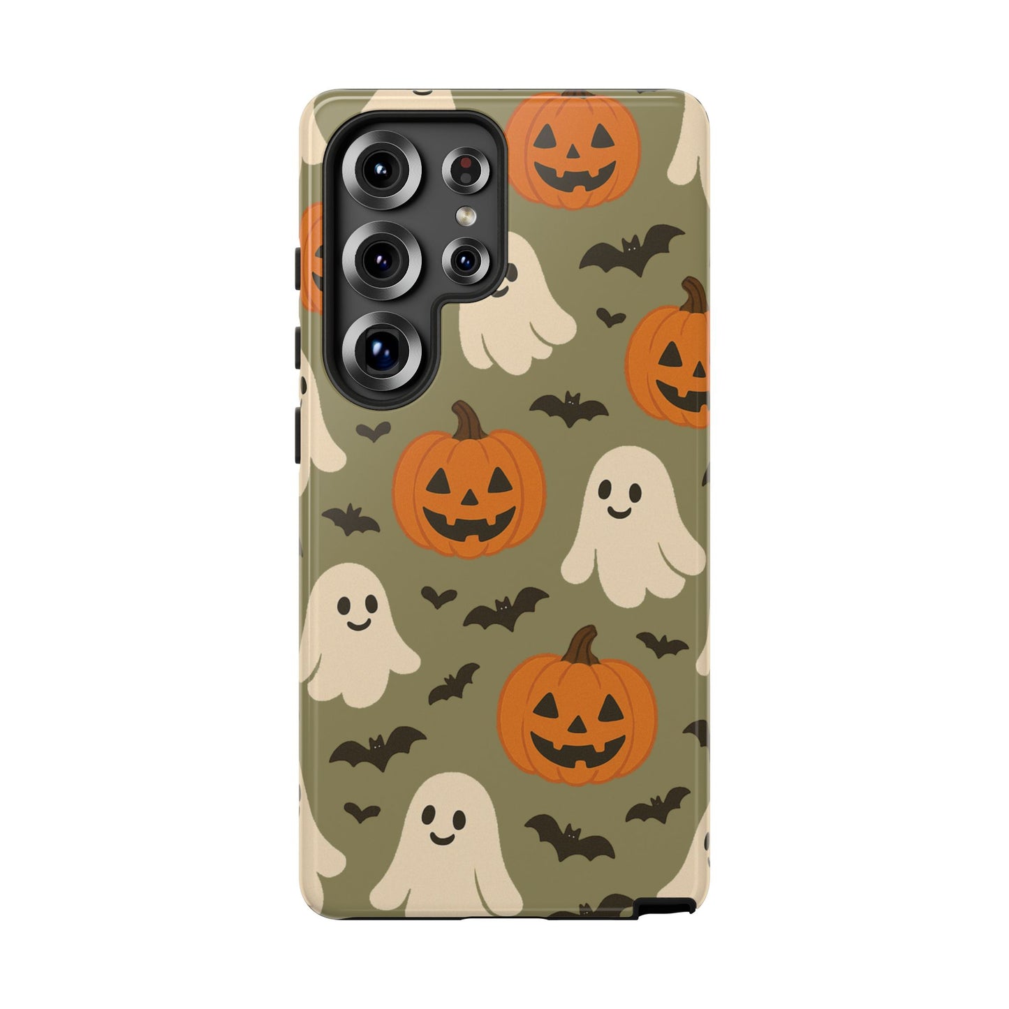 Halloween Phone Case with Ghosts and Pumpkins, Cute Fall Phone Cover, Spooky Season Accessory, Halloween Gift