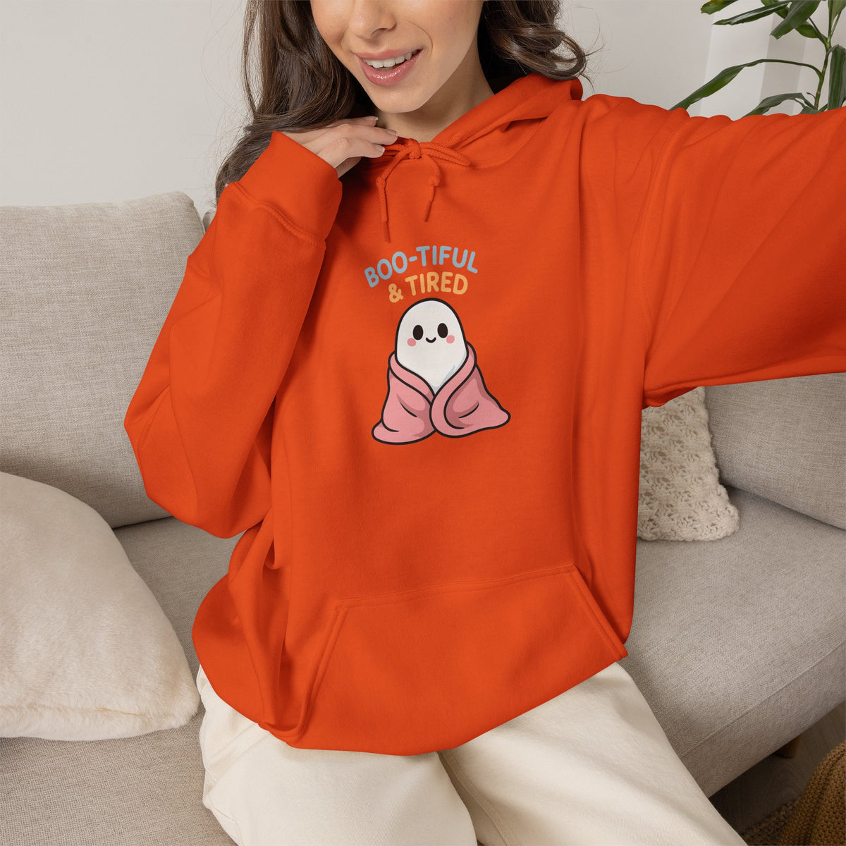 Boo-tiful Ghost Halloween Hoodie, Cute-Cozy Fall Vibes