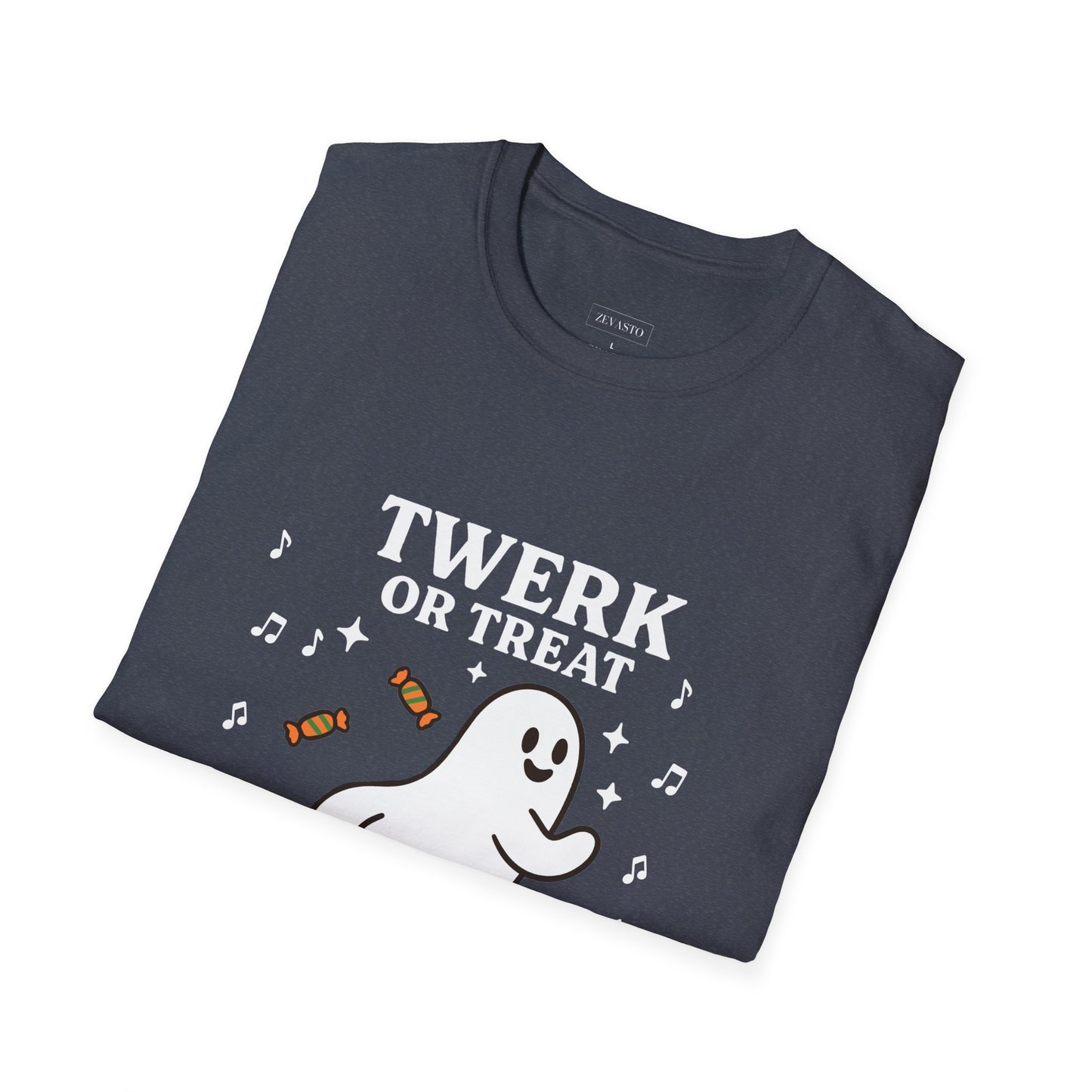 Whimsical Halloween T-Shirt for Adults, Fun Ghost Tee, Twerk or Treat Shirt, Unisex Costume Top, Spooky Celebration Apparel