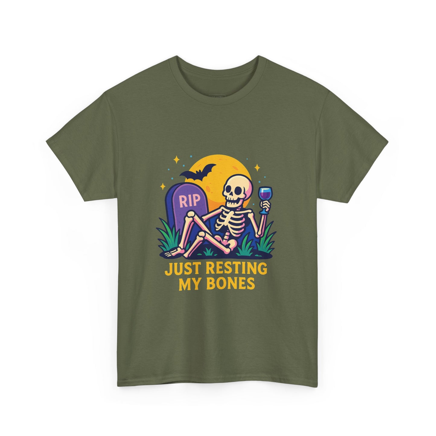 Skeleton Tee - Just Resting My Bones, Unisex Halloween Shirt