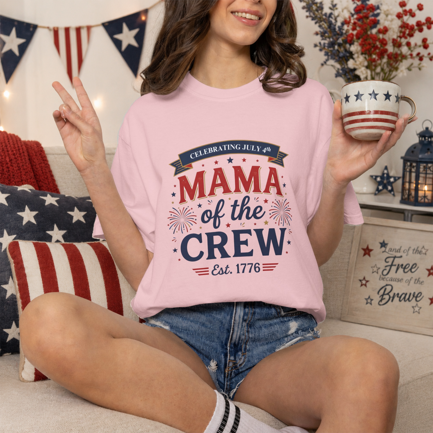 Mama of the Crew T-Shirt — Patriotic 4th of July Tee, Independence Day Shirt