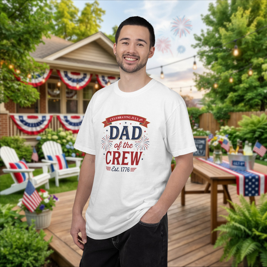 Dad of the Crew T-Shirt — Patriotic 4th of July Tee, Independence Day Shirt