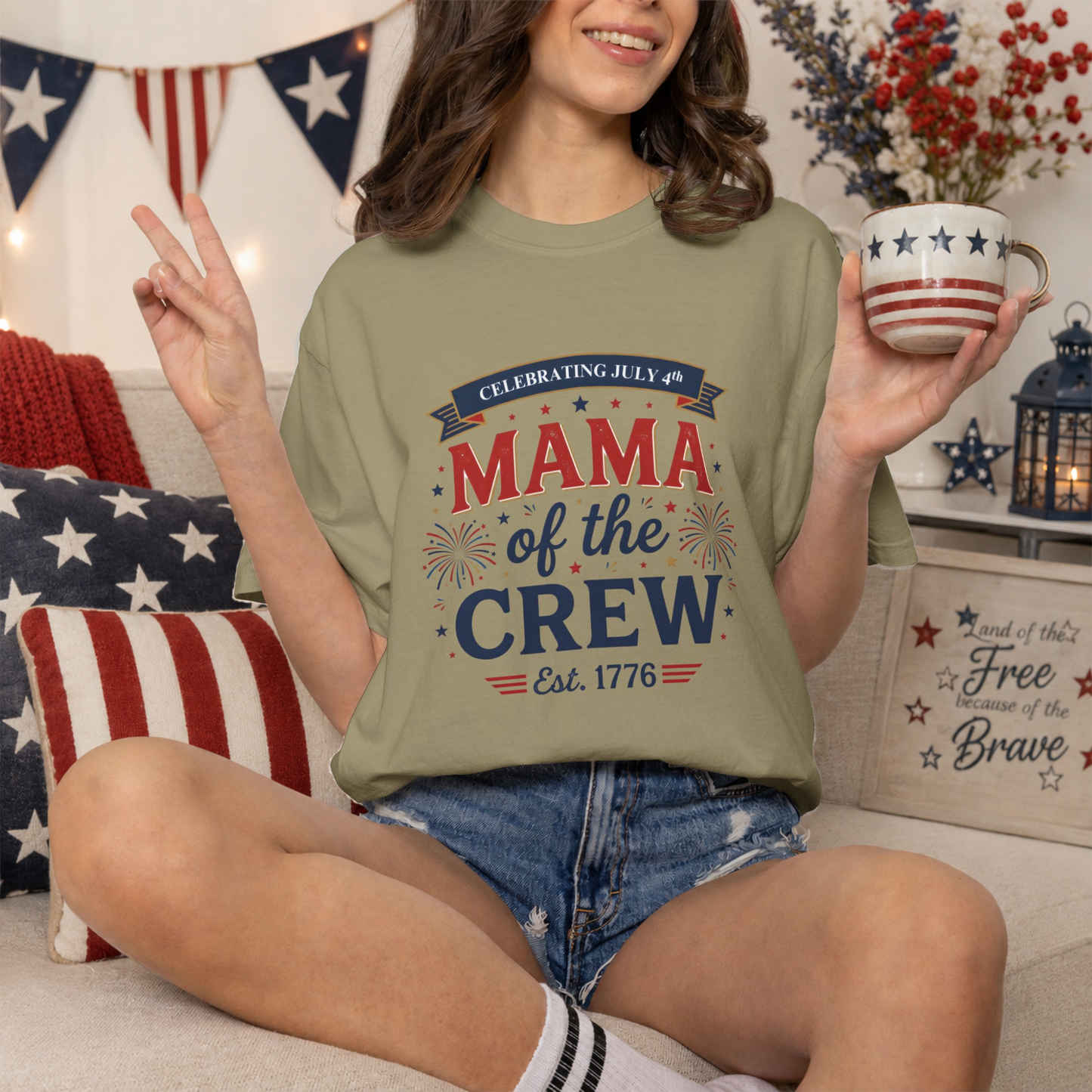 Mama of the Crew T-Shirt — Patriotic 4th of July Tee, Independence Day Shirt