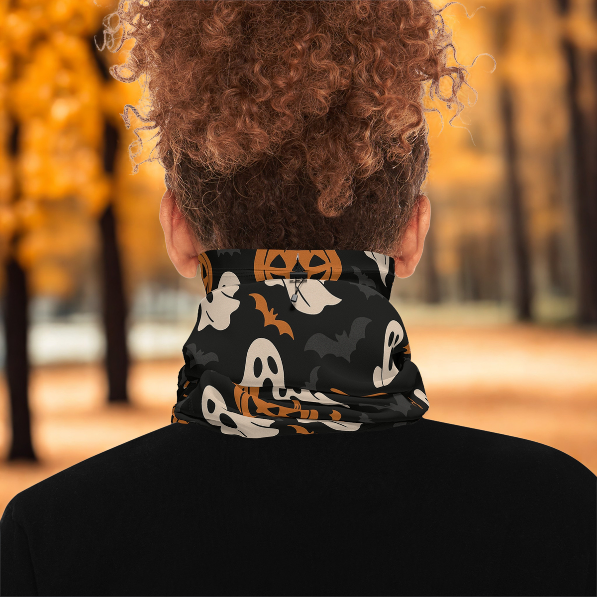 Halloween Neck Gaiter, Ghosts and Pumpkins, Spooky Accessory, Fall Fashion, Outdoor Fun, Gifts for Halloween
