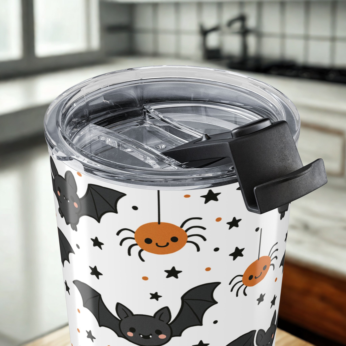 Halloween Tumbler | Cute Bat & Spider Design | Fall Decor, Party Cup