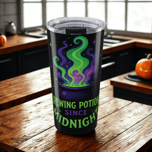 Brewing Potions Since Midnight, Halloween-Themed Tumbler