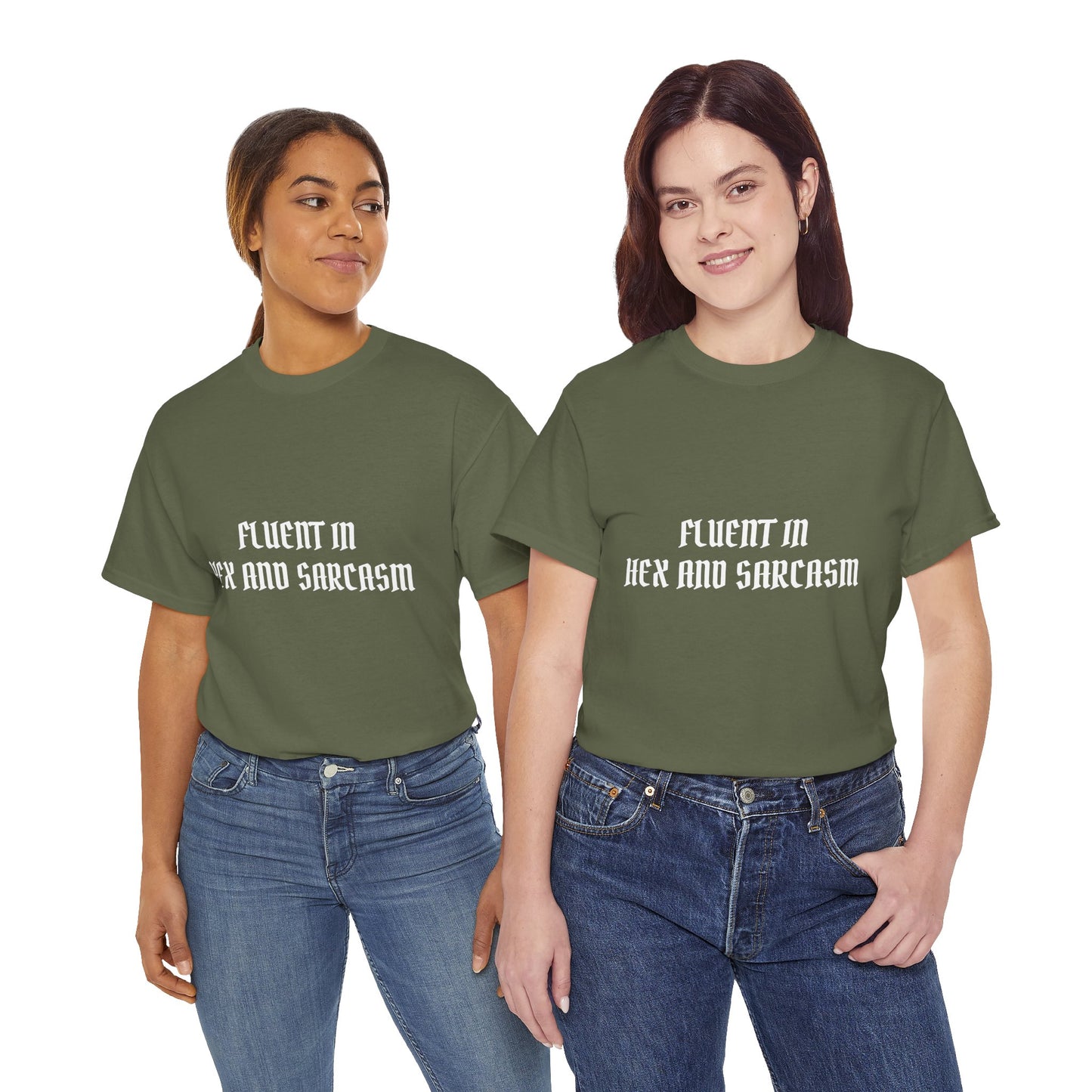 Fluent in Hex and Sarcasm Unisex Heavy Cotton Tee, Perfect for Geeky Humor Lovers, Halloween Apparel