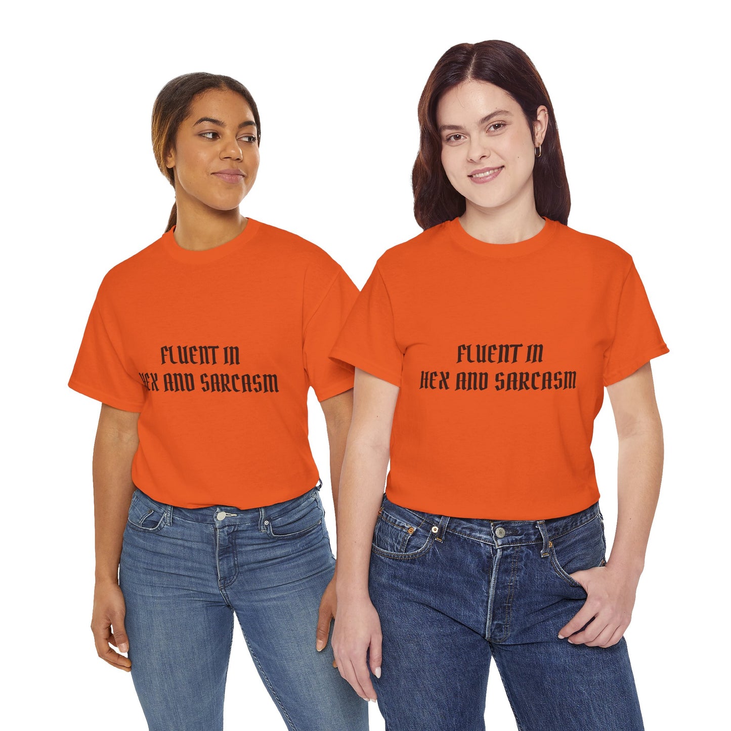 Fluent in Hex and Sarcasm Unisex Heavy Cotton Tee, Perfect for Geeky Humor Lovers, Halloween Apparel