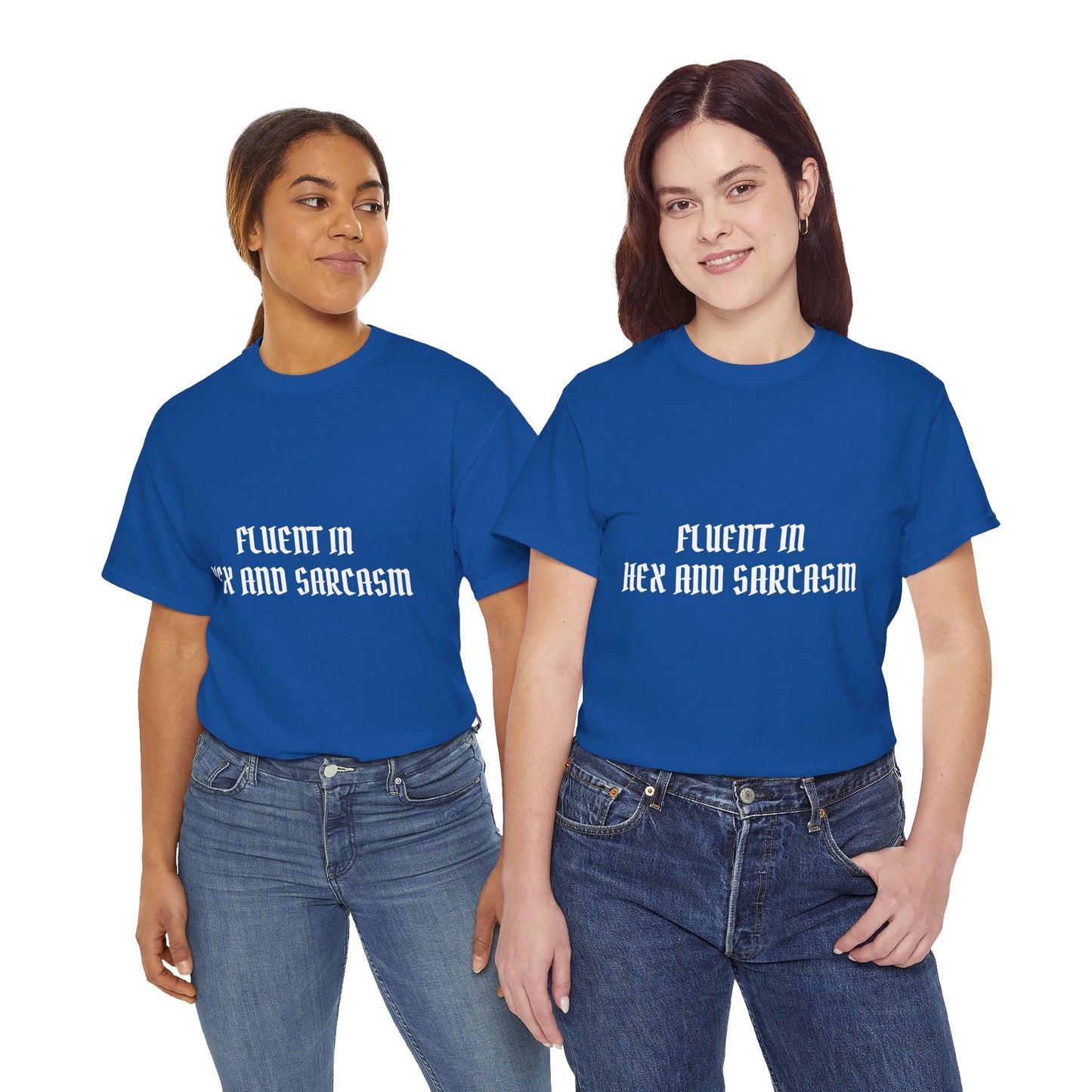Fluent in Hex and Sarcasm Unisex Heavy Cotton Tee, Perfect for Geeky Humor Lovers, Halloween Apparel