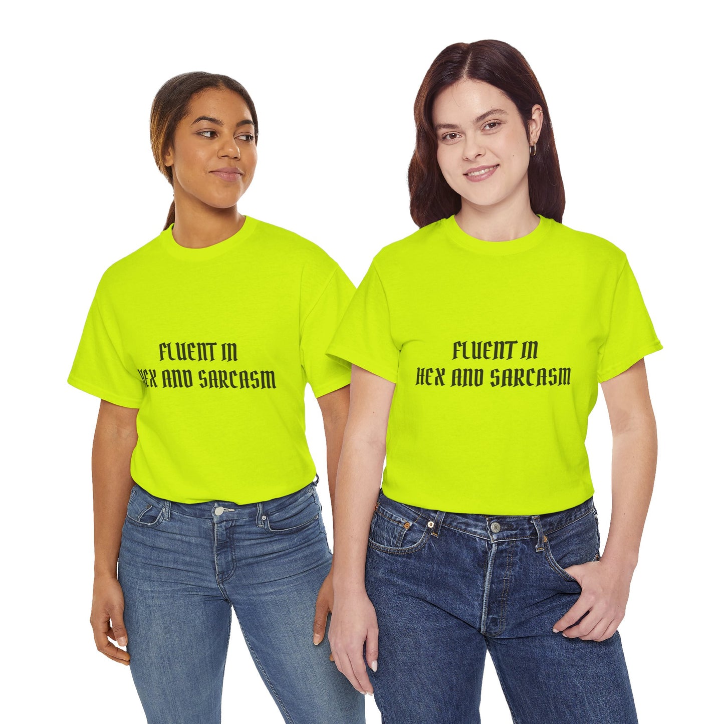 Fluent in Hex and Sarcasm Unisex Heavy Cotton Tee, Perfect for Geeky Humor Lovers, Halloween Apparel