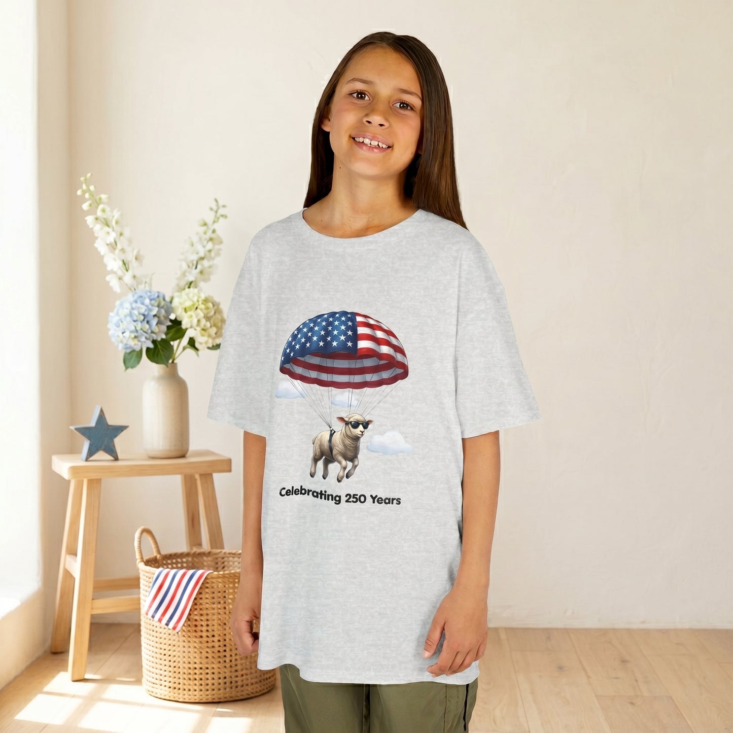 Kids T-Shirt - Celebrating 250 Years Parachuting Sheep