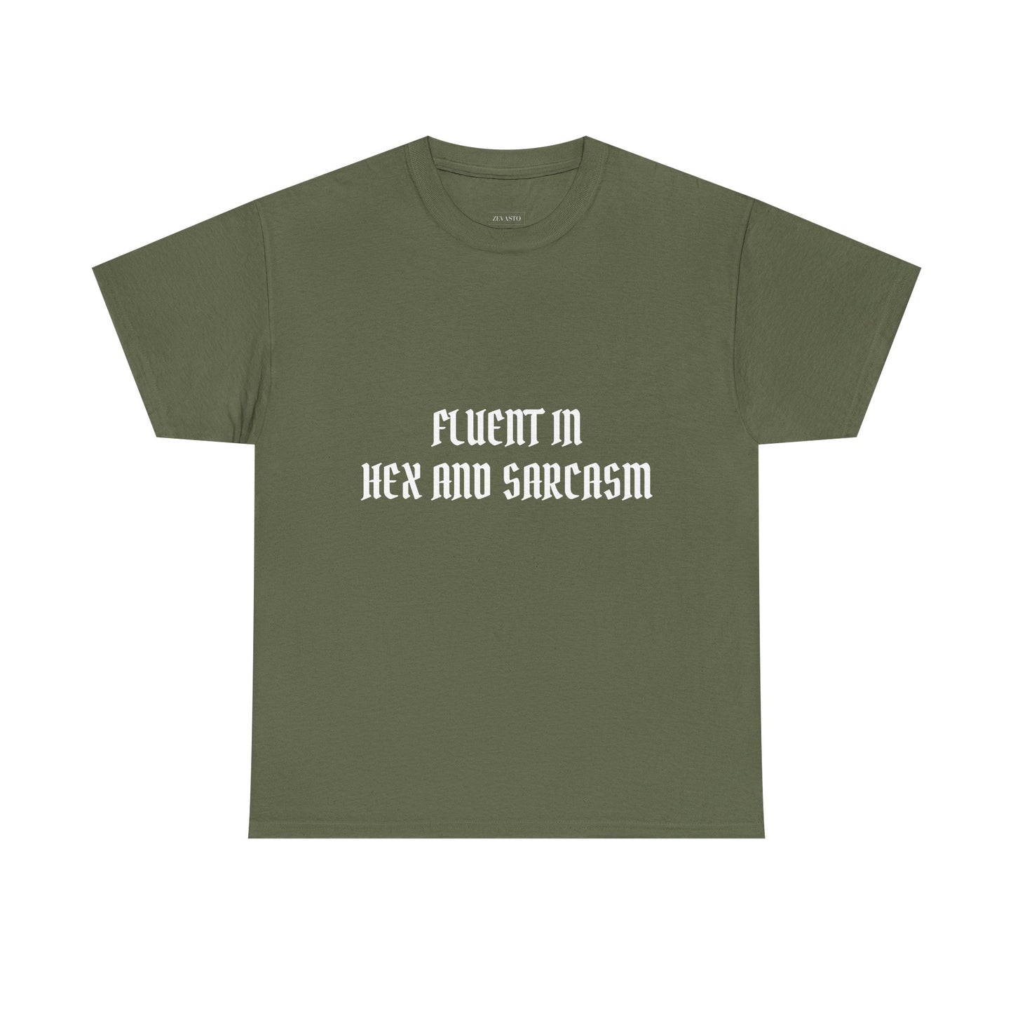 Fluent in Hex and Sarcasm Unisex Heavy Cotton Tee, Perfect for Geeky Humor Lovers, Halloween Apparel
