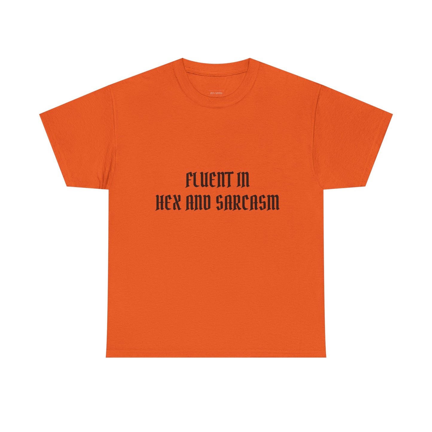 Fluent in Hex and Sarcasm Unisex Heavy Cotton Tee, Perfect for Geeky Humor Lovers, Halloween Apparel
