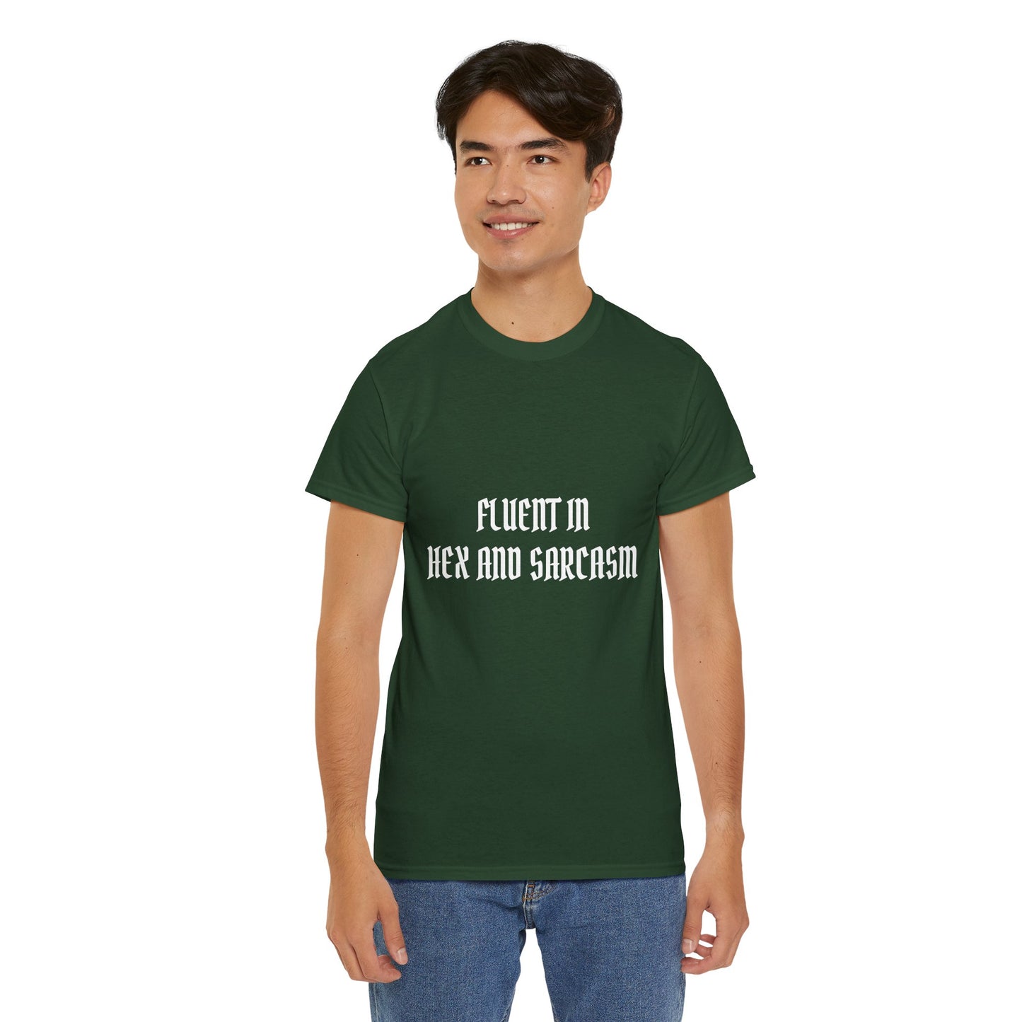 Fluent in Hex and Sarcasm Unisex Heavy Cotton Tee, Perfect for Geeky Humor Lovers, Halloween Apparel