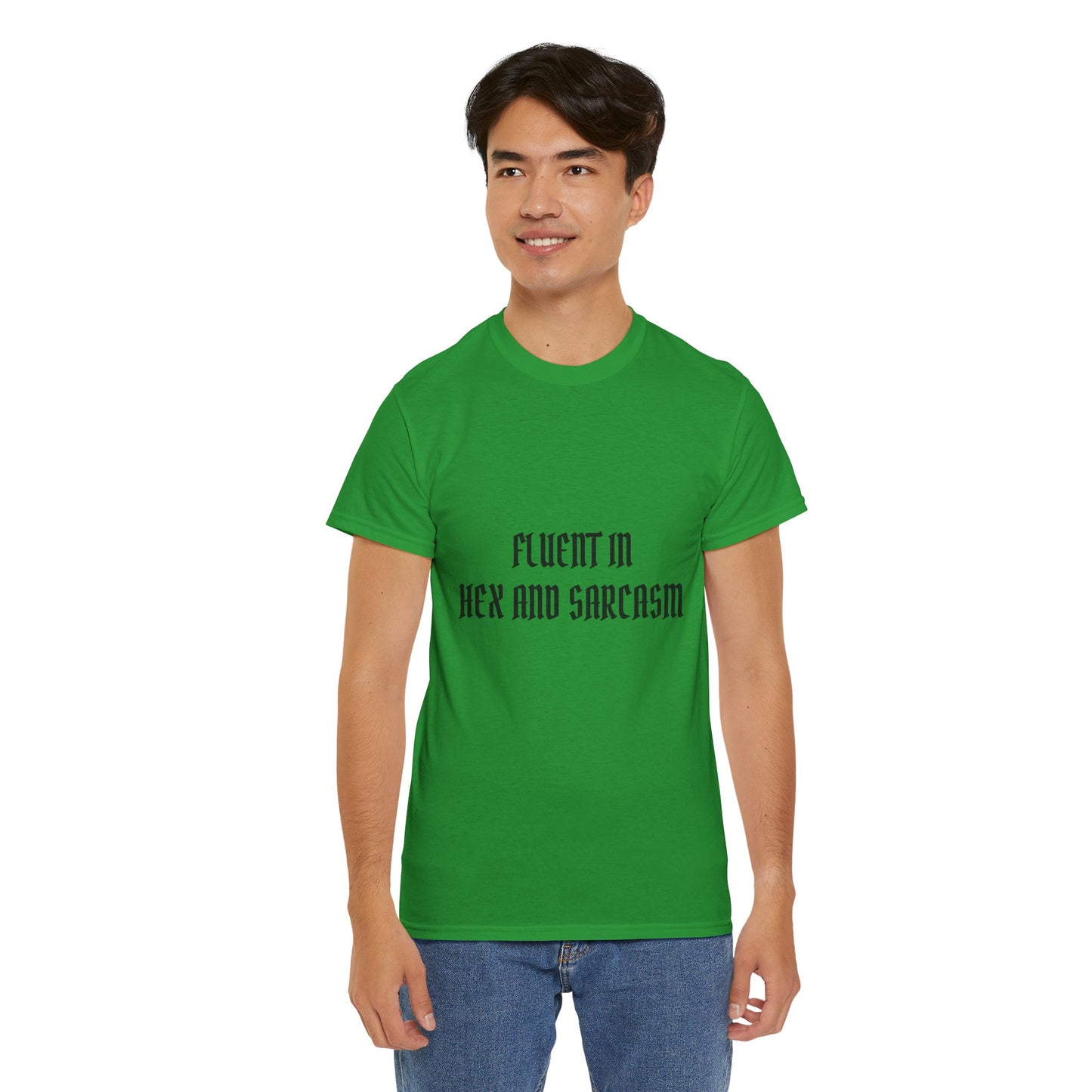 Fluent in Hex and Sarcasm Unisex Heavy Cotton Tee, Perfect for Geeky Humor Lovers, Halloween Apparel