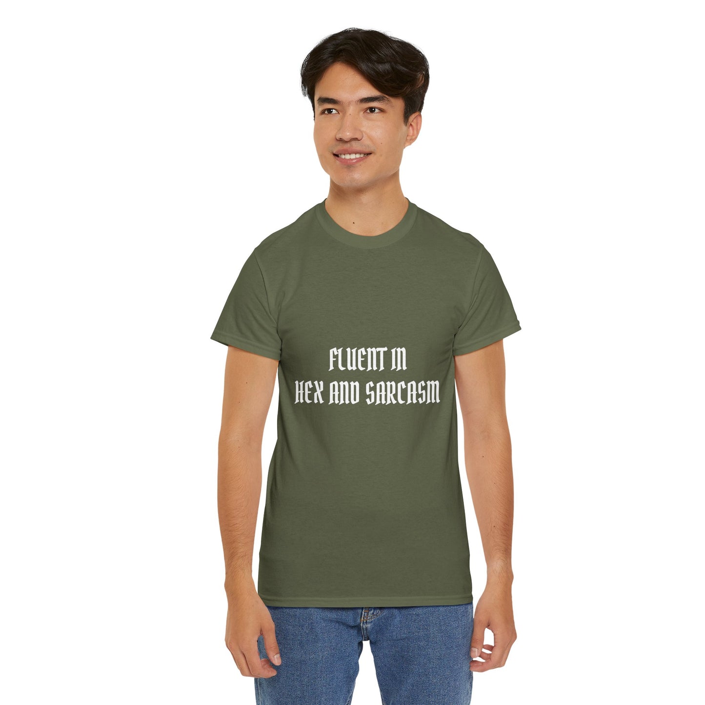 Fluent in Hex and Sarcasm Unisex Heavy Cotton Tee, Perfect for Geeky Humor Lovers, Halloween Apparel