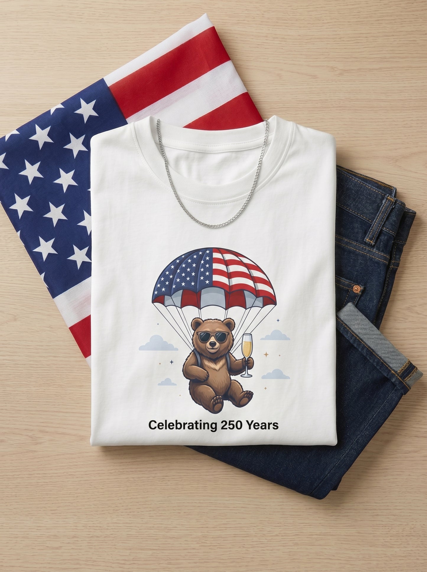 Patriotic Bear 'Celebrating 250 Years' T-Shirt